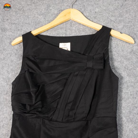 Suzi Chin For Maggy Boutique Shift Dress Black Sleeveless Cotton Blend Women's 4 - Picture 4 of 8
